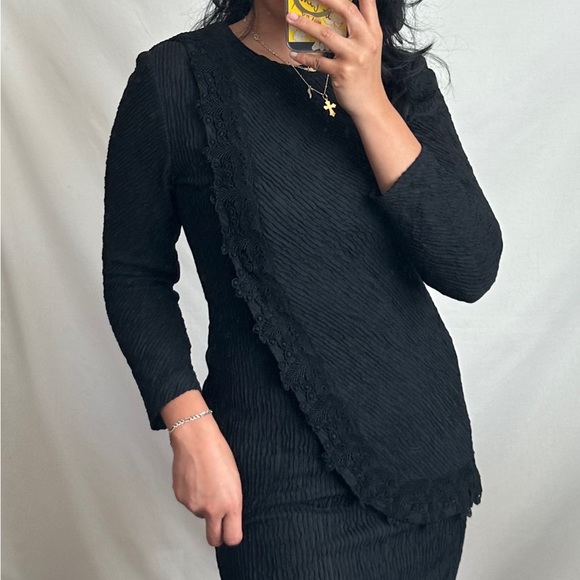 VINTAGE Classic Black Cocktail Dress Mini Sheath Dress-8 petite, fits like a 6 - Picture 8 of 15